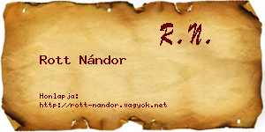 Rott Nándor névjegykártya